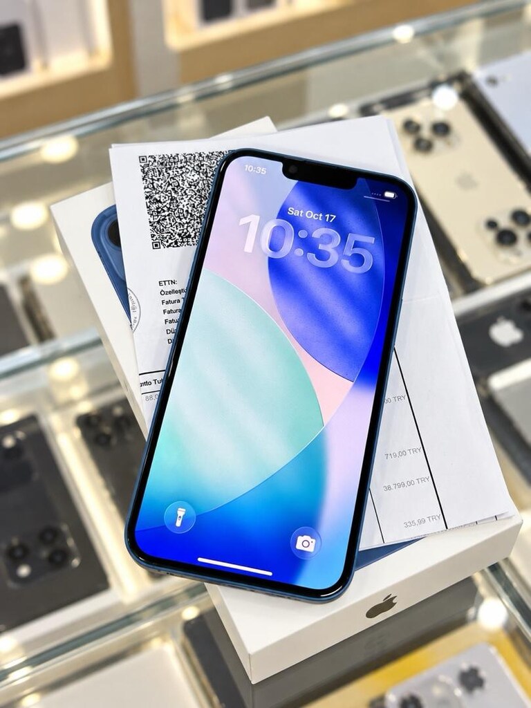 İPHONE 13 128 GB PİL SERVİS TEMİZ ORJINAL KUTU FATURA ŞARJ KILIF - 4