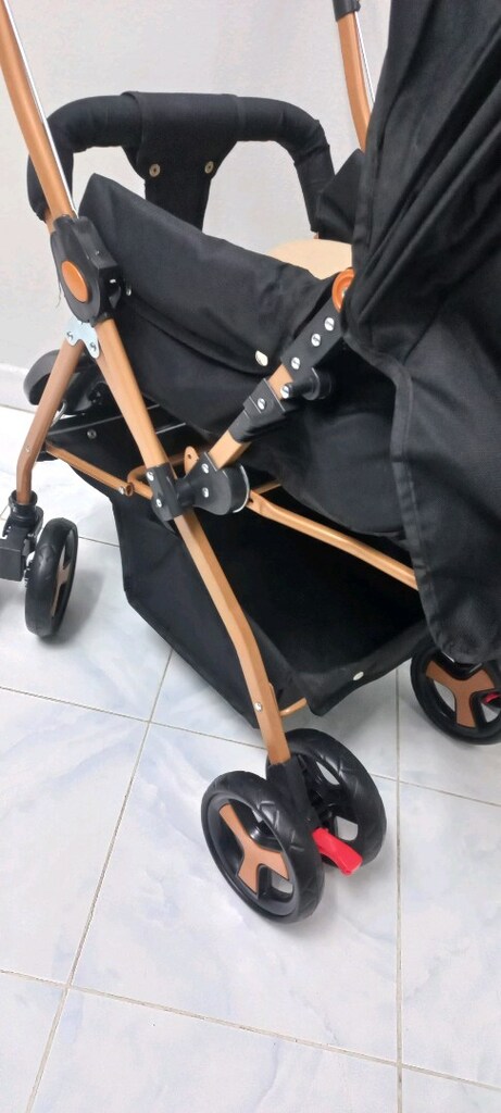 SIFIR SIFIR ÜRÜN Kaliteli keten kumaşlı 8 tekerli iç pedli bebek araba - 7