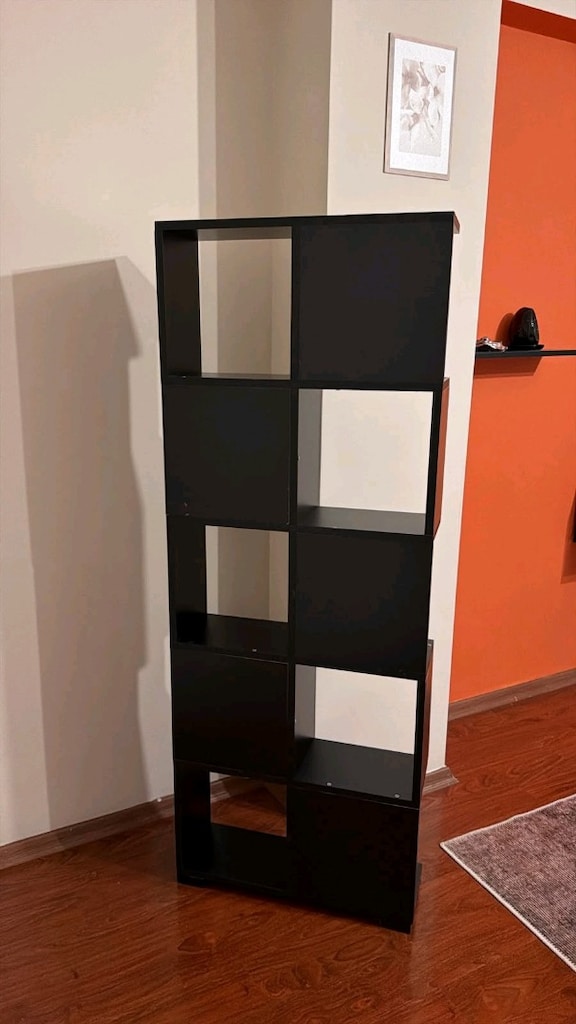 Modern Siyah Kitaplık / Bölmeli Raf (61 x 162 cm) (Derinlik: 20 cm) - 2