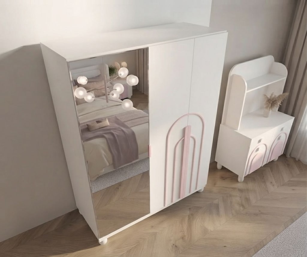 Sıfır ,%100 MDF - Çocuk / Genç Odası 3 Kapılı Gardırop - Aytaşı - 5