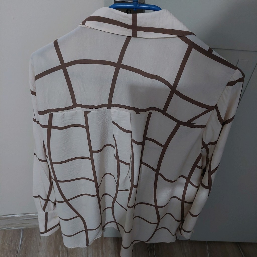 Kahverengi Çizgili Rahat Gömlek eni 64 uzunluk 80 420 tl - 6