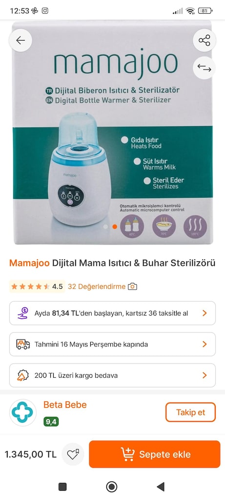mamajoo digital mama ısıtıcı buharlı sterilizasyon - 5