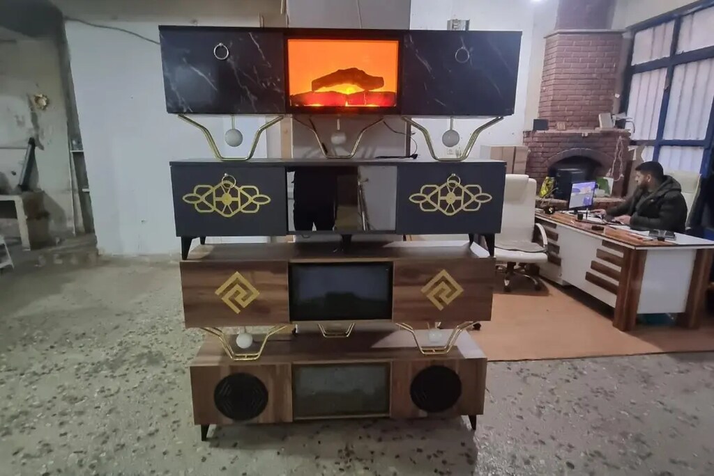 Tv ünitesi Şömineli bluetooth