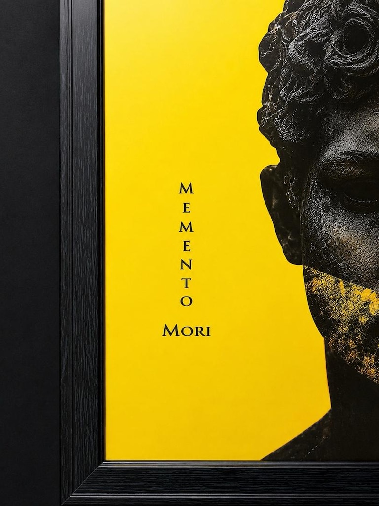 Memento Mori Felsefi Camlı Çerçeveli Tablo 48×67 cm - 4