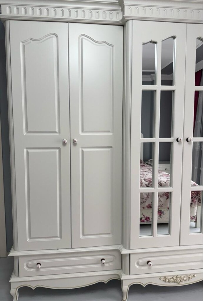 COUNTRY LAKE MDF AĞAÇ 6 KAPAKLI BEYAZ GARDROP TEMİZ - 4