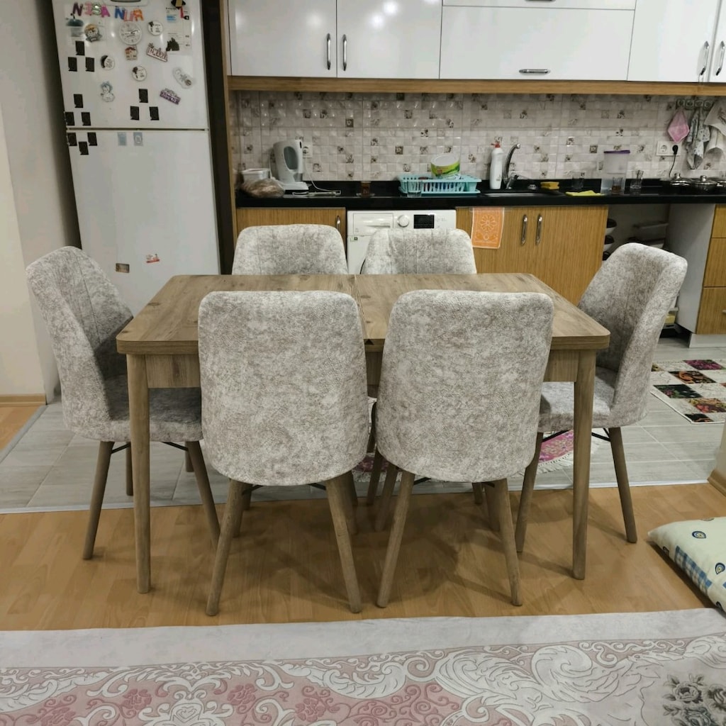 Açılabilir Yemek Masası ve 6 Sandalye Takımı, Kelebek Mutfak Masası - 10