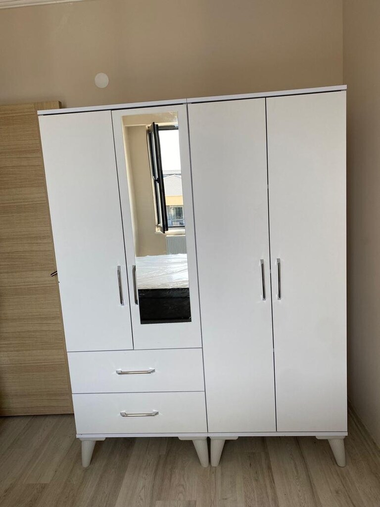4 kapılı aynalı gardrop elbise dolabı - 3