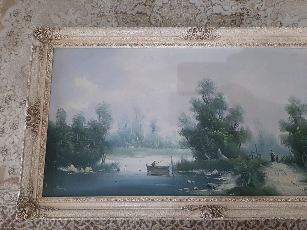 imzalı Antika Resim Yağlı Boya Resim Tablo 110cm/60cm - 2