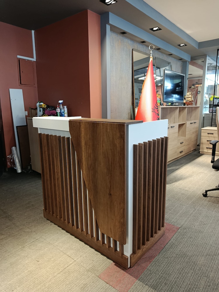KLAS OFİS ÜSKÜDAR 120x60 BEYAZ CEVİZ BANKO SIFIR ÜRÜN - 3