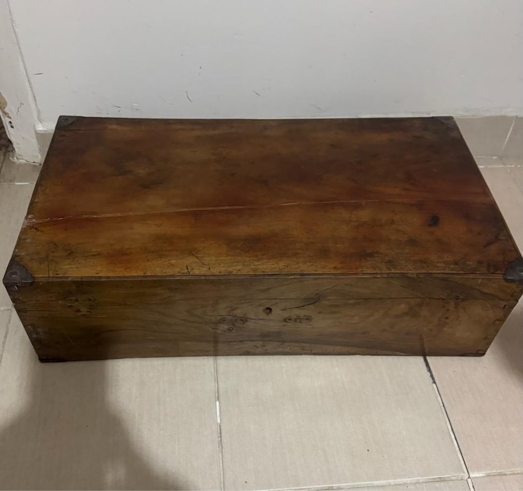 Vintage Masif Ahşap El Yapımı Valiz Sandık 70x38x20 cm - 3