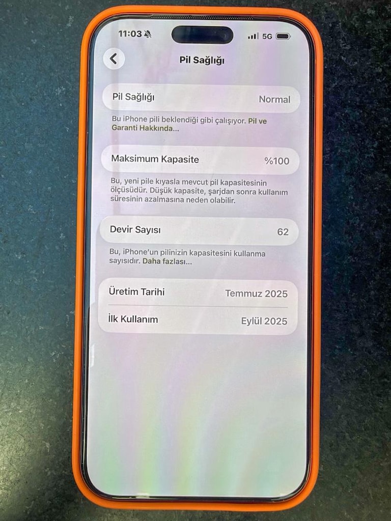 17 Pro Max 512 GB %100 Pil (62 Devir) + Kılıf+ Çapraz Askı - 2