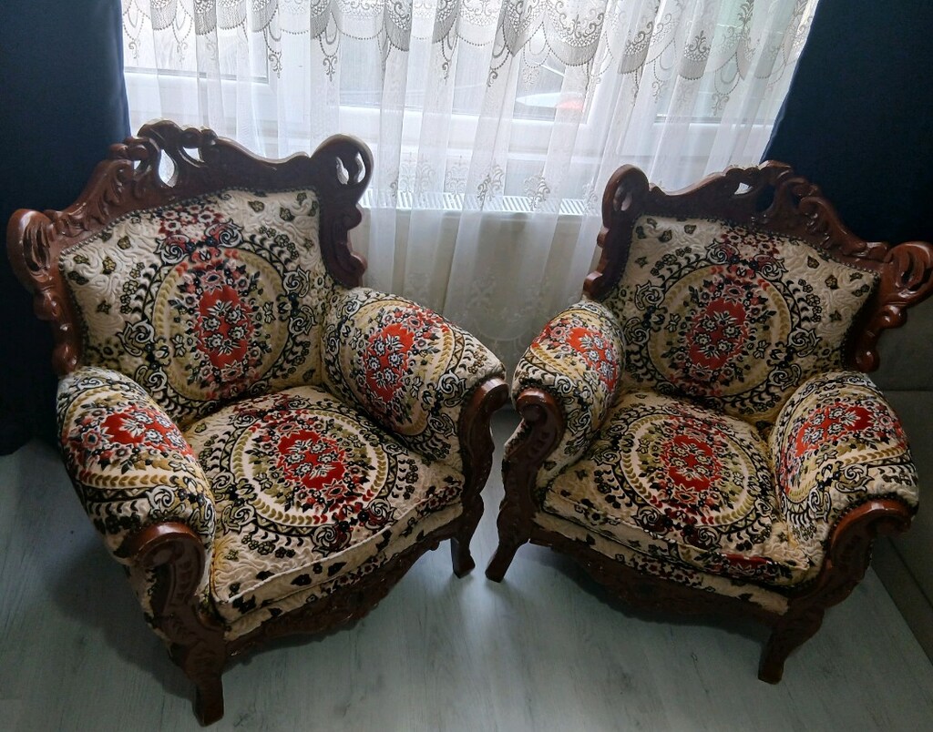 Orijinal Antika Oymalı Berjer / Klasik Berjerler - 3