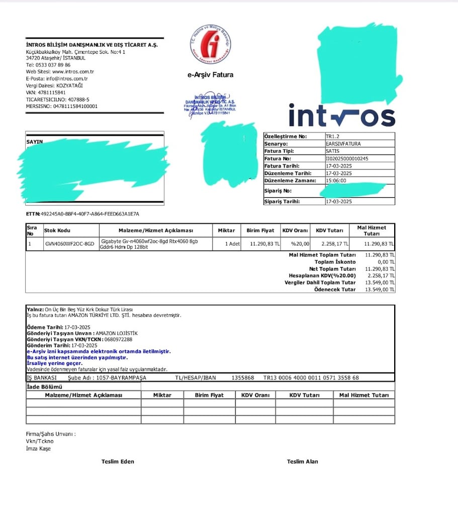 Gigabyte GeForce RTX 4060 Windforce OC 8GB - sıfır, garantili - 4