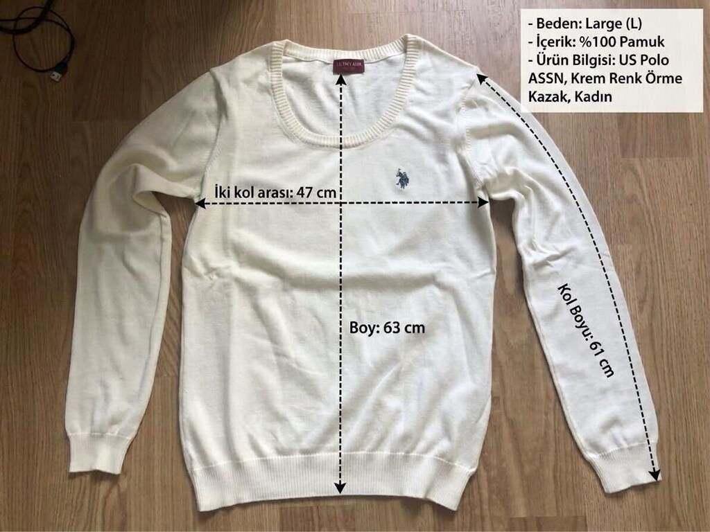 US POLO KREM KADIN KAZAK - 2