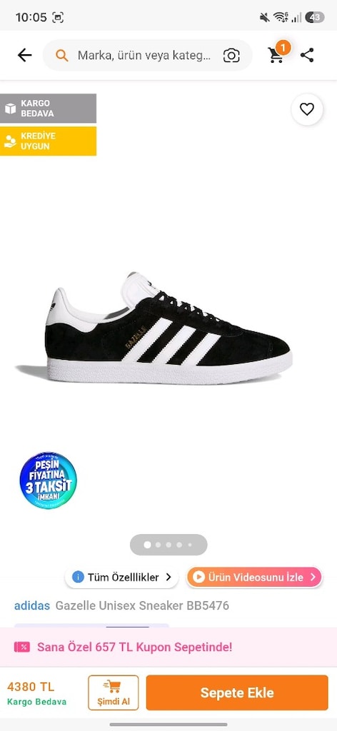 ADİDAS GAZELLE SIFIR