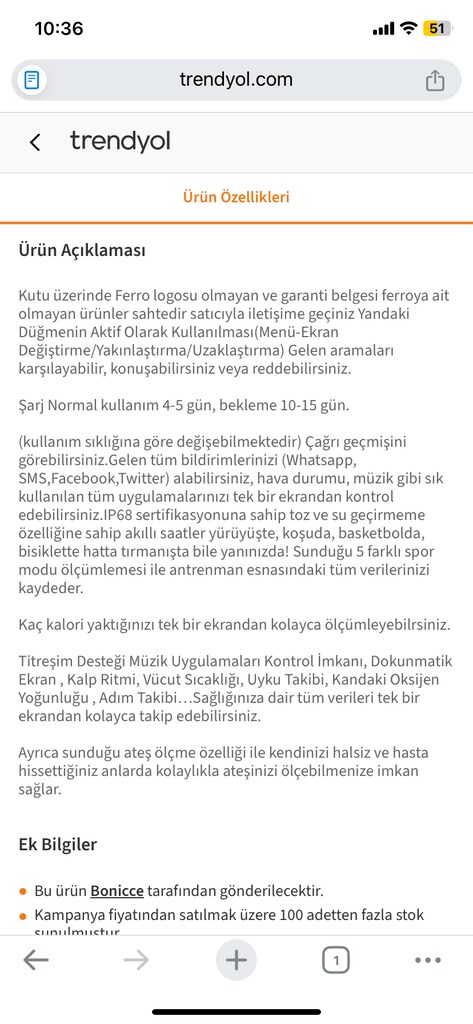Ferro akıllı saat sıfır garantili kutulu çoğu özelliklere sahib - 10