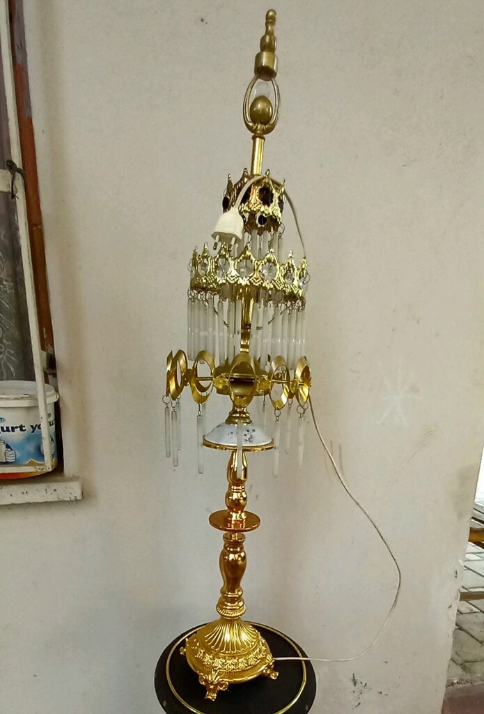 ANTİKA PİRİNÇ ZEMİN ABAJUR - 20