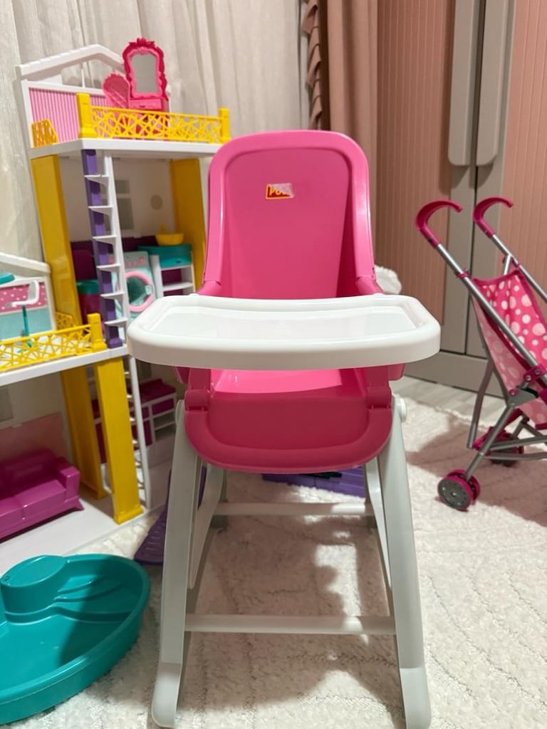 barbie evi-oyuncak makyaj masası-oyuncak mama sandalyesi - 4