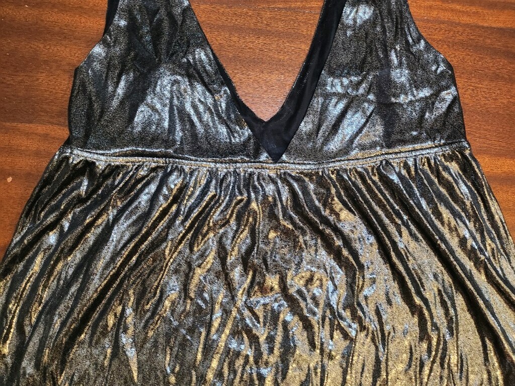 MANGO Siyah Metalik V Yaka Bluz - 10