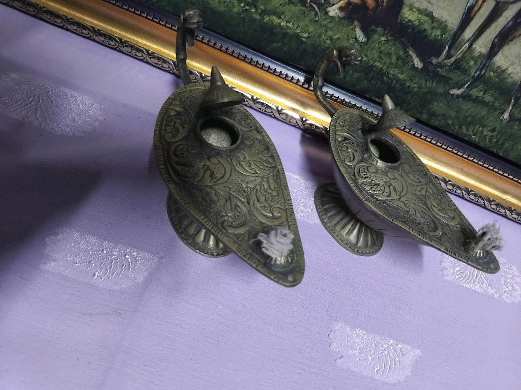 Antik Görünümlü Pirinç Lamba - 4