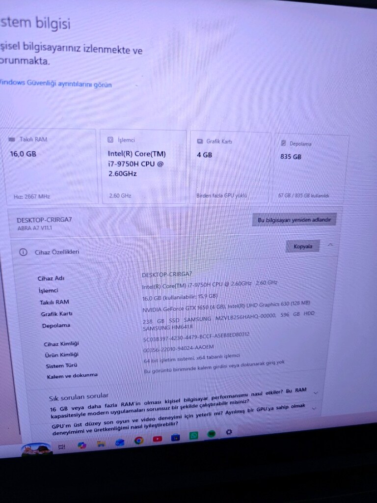 monster i7 işlemci 4 GB ekran kartı 17.3 inç ekran - 3