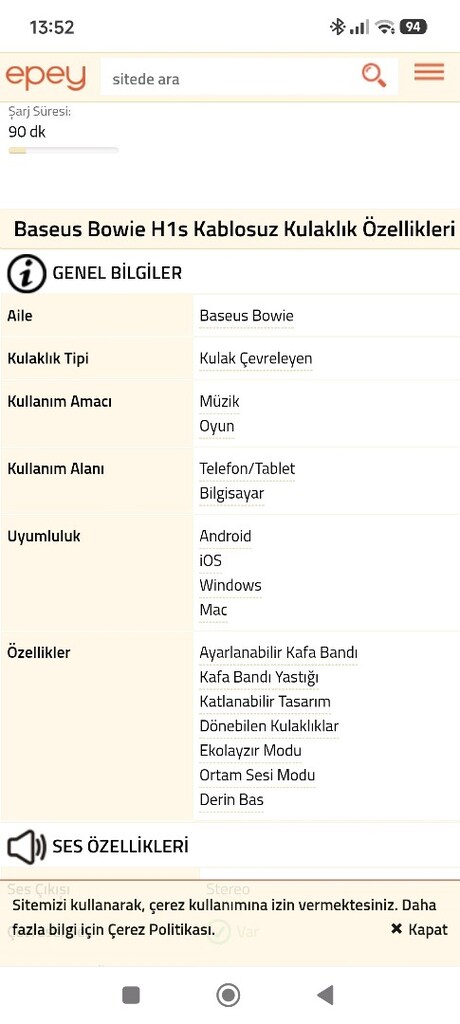 Kulaküstü Kulaklık Baseus Bowie h1s - 5