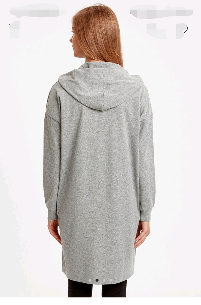 LCW Modest kapşonlu gri sweat tunik - 10