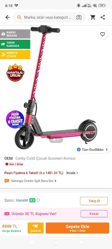 corby çocuk elektrikli scooter - 3