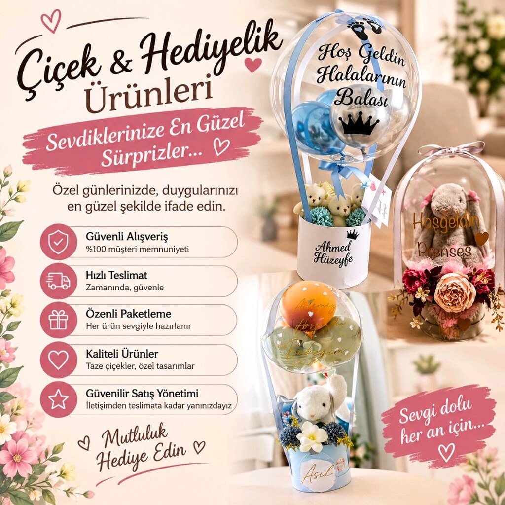 peluş tavşan ,balon içinde tavşan hediyelik ürünler - 3
