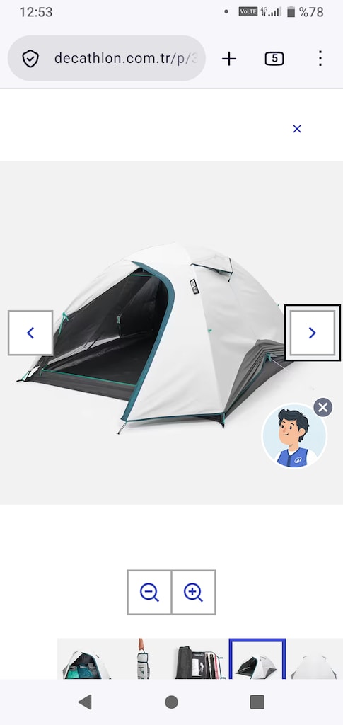 QUECHUA 3 Kişilik Kamp Çadırı - MH100 Fresh & Black - 6