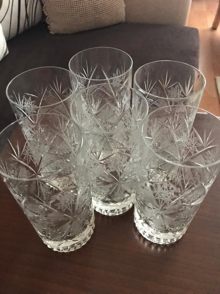 6 adet kristal su bardağı - 3
