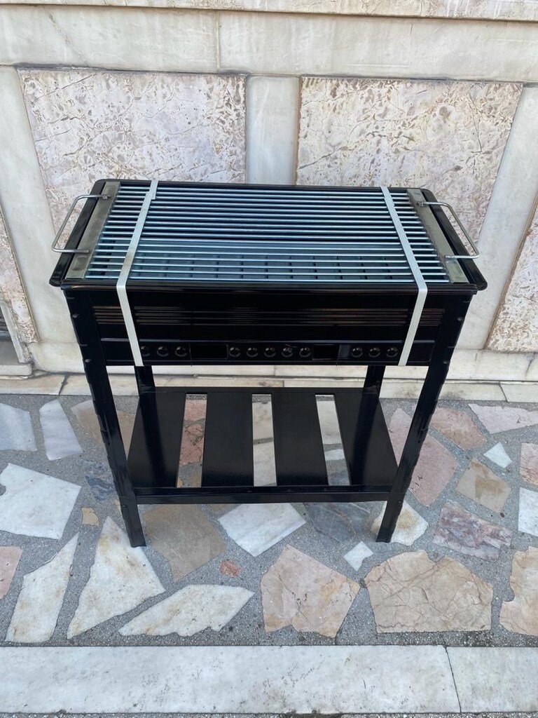 SIFIR . KENDİNDEN SEHPALI EMAYE IZGARALI MANGAL. 61-56-30 CM - 5