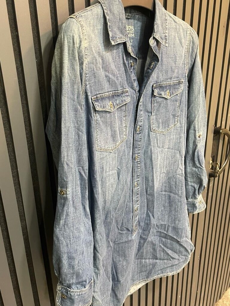 ZARA BASİC DENİM KOT ELBİSE - 4