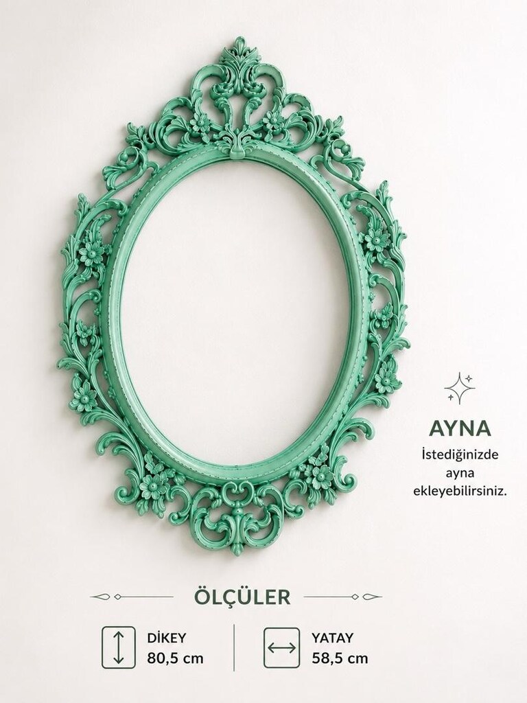 MDF Mavi Ayna Çerçevesi - 2