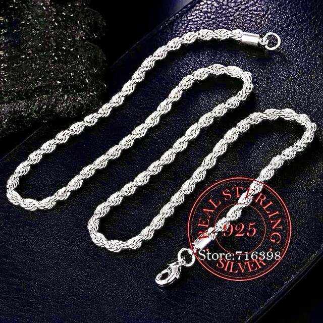 ‼İTHAL/SIFIR/Unisex,925A 8mm/55cm.Gümüş Elmas Kesim Burma Halat Kolye