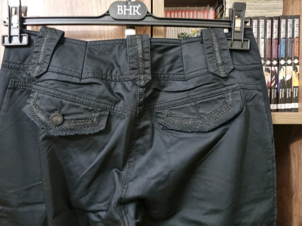 Plaka 38 beden siah renk bilek boy likralı bayan pantolon. - 5