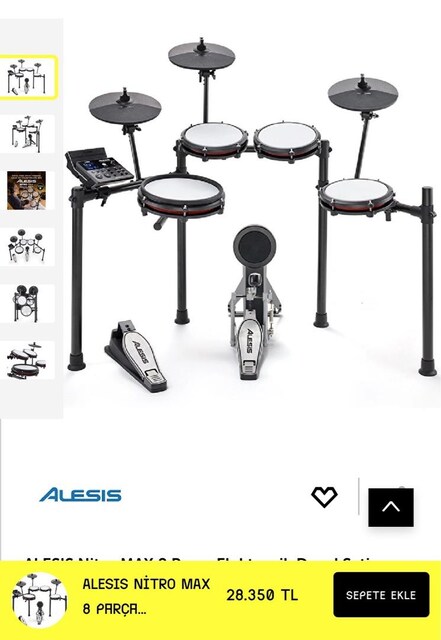 Sıfır Ayarında ALESIS Nitro MAX Elektronik Davul Seti (Komple Paket)