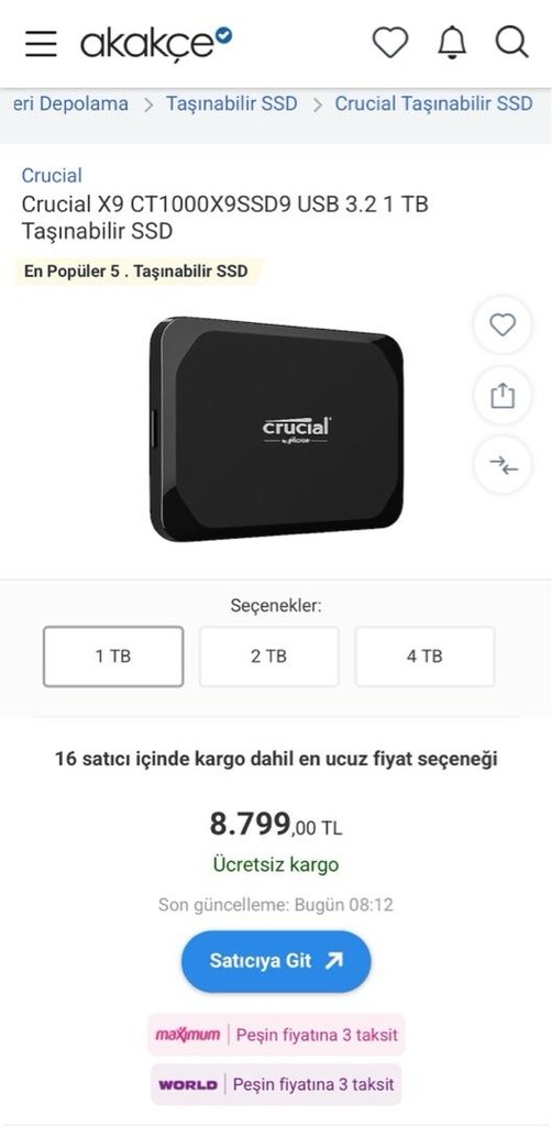 Taşınabilir SSD 1 TB - 2