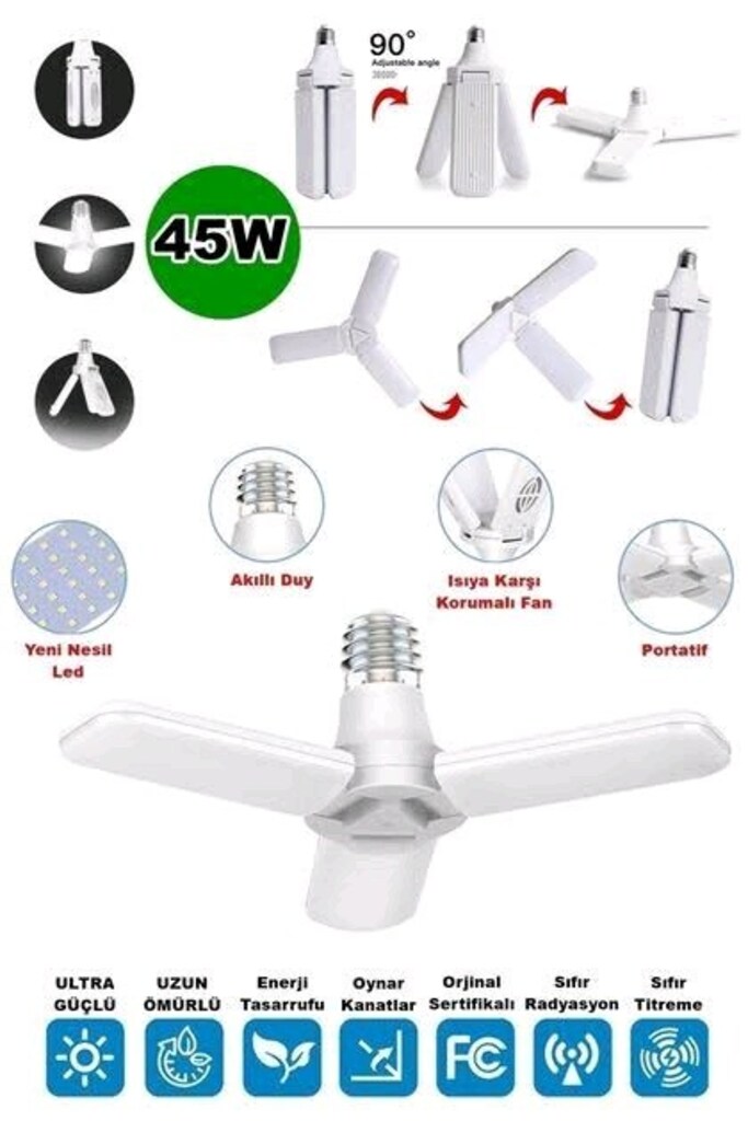 45w 3 kanatlı pervane lamba - 4