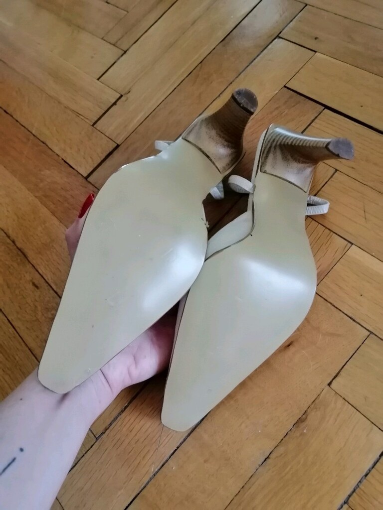 Krem Rengi Süet Stiletto - 6