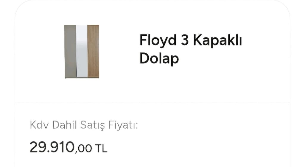 3 kapaklı Alfemo dolap yeni bir yıl önce alındı toplam 6 ay kullanıldı - 4