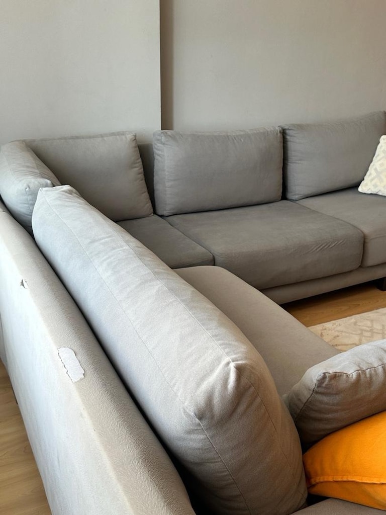 fuga marka köşe koltuk 240 cm x 200cm tay tüyü kumaş temiz kullanılmış - 8