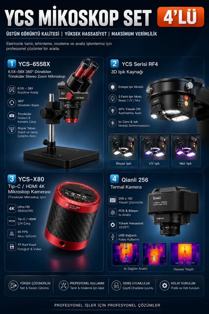 Ycs 6558xs Mikroskop Ycs 4k Kamera Ycs 35uv Termal Kamera