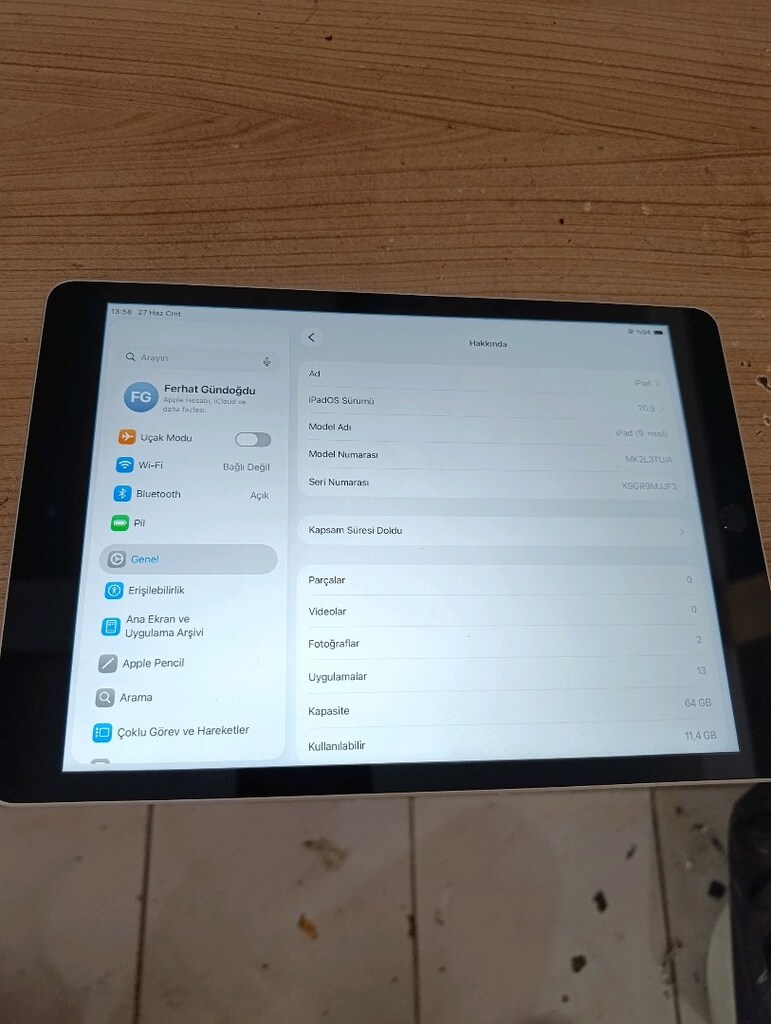 iPad 9. Nesil Tablet Temiz Cihaz - 10