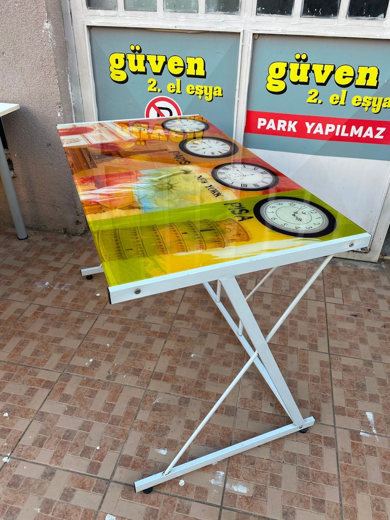 2. EL FERFORJE AYAKLI ÜSTÜ CAMLI ÇALIŞMA MASASI - 4