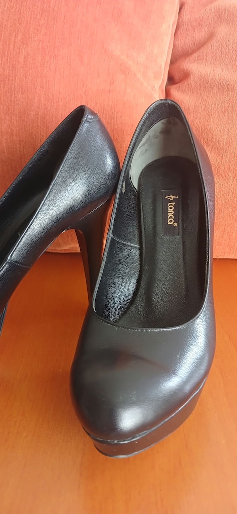 Orjinal Kemal Tanca Siyah Deri Platform Topuklu - 5