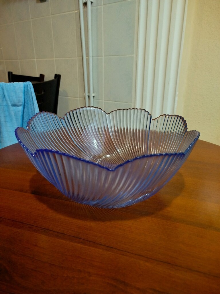 Büyük boy mavi cam meyvelik kase genişlik 29.5 cm boy 11.5 cm - 7