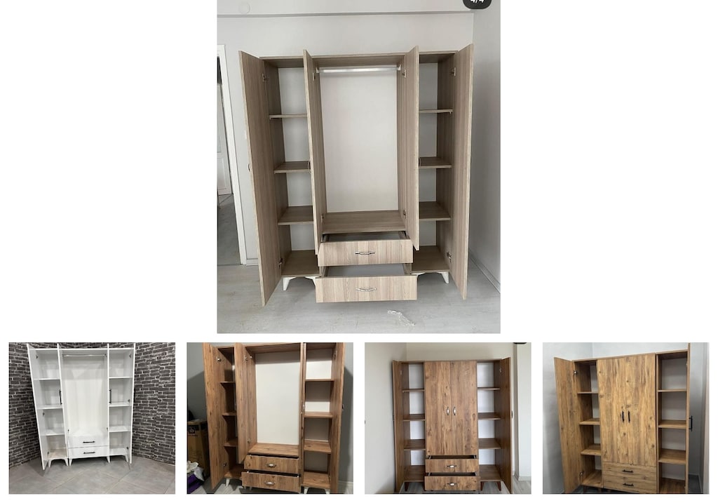 4 kapaklı elbise dolabı igqignxqro - 2