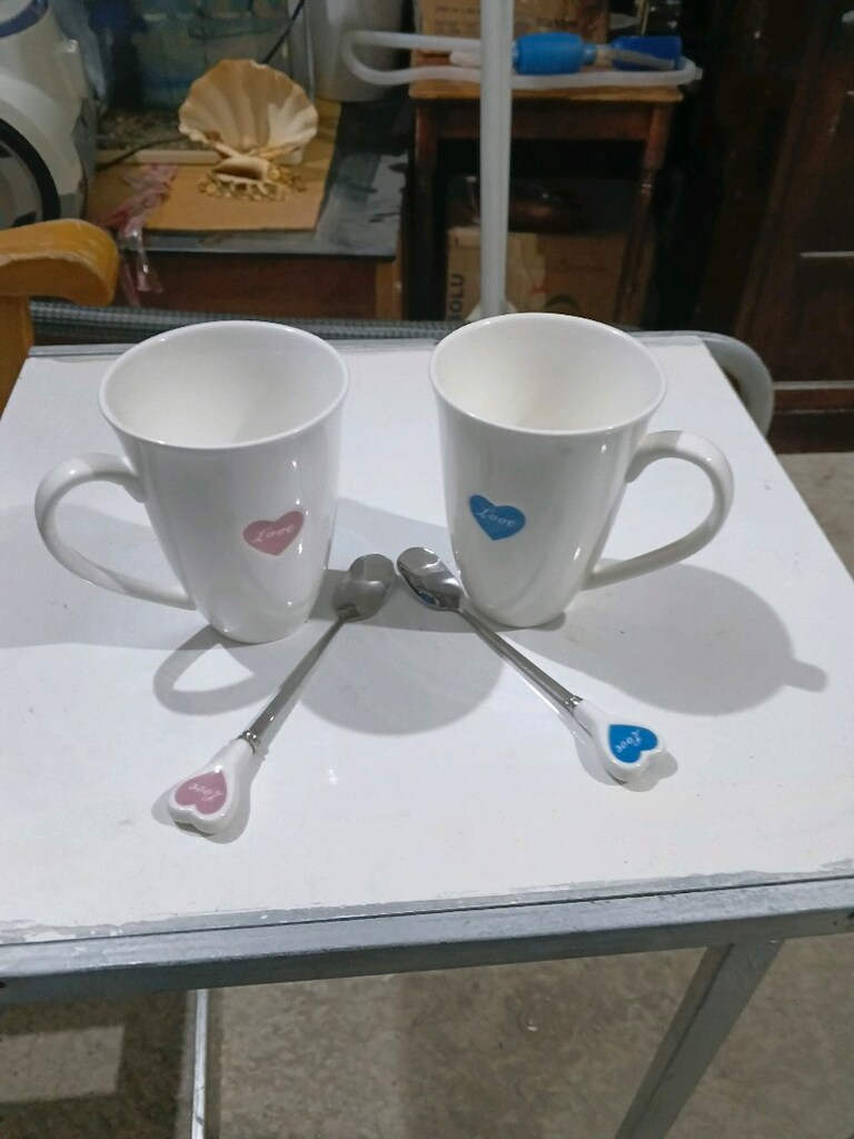 porselen kupa 2li kaşıklı - 2