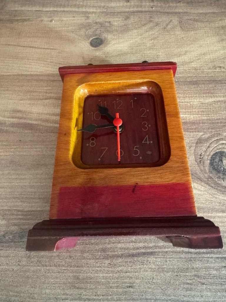 Vintage Ahşap Kuvars Dekoratif Masa Saati Çalışır durumda 18x13 cm - 3